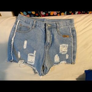 High rise jean shorts